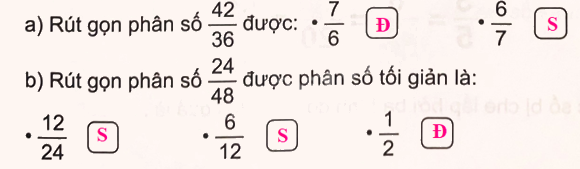 Giải bài 56: Rút gọn phân số (tiết 1) trang 64 vở bài tập Toán 4 - Kết nối tri thức với cuộc sống 2 2