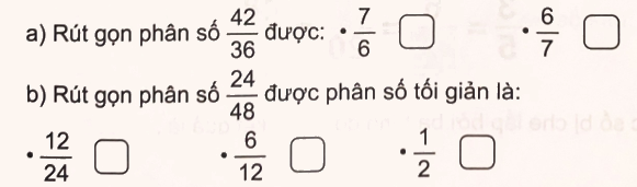 Giải bài 56: Rút gọn phân số (tiết 1) trang 64 vở bài tập Toán 4 - Kết nối tri thức với cuộc sống 3