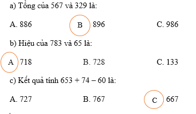Giải bài 70: Ôn tập phép cộng, phép trừ trong phạm vi 1000 (tiết 3) VBT toán 2 - Kết nối tri thức với cuộc sống 1