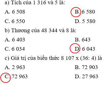 Giải bài 78: Ôn tập phép nhân, phép chia trong phạm vi 100 000 (tiết 2) trang 115 vở bài tập Toán 3 - Kết nối tri thức với cuộc sống 1