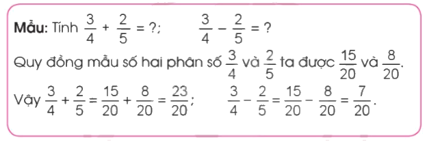 Toán lớp 5 Bài 5. Ôn tập và bổ sung về các phép tính phân số - SGK cánh diều 2 1